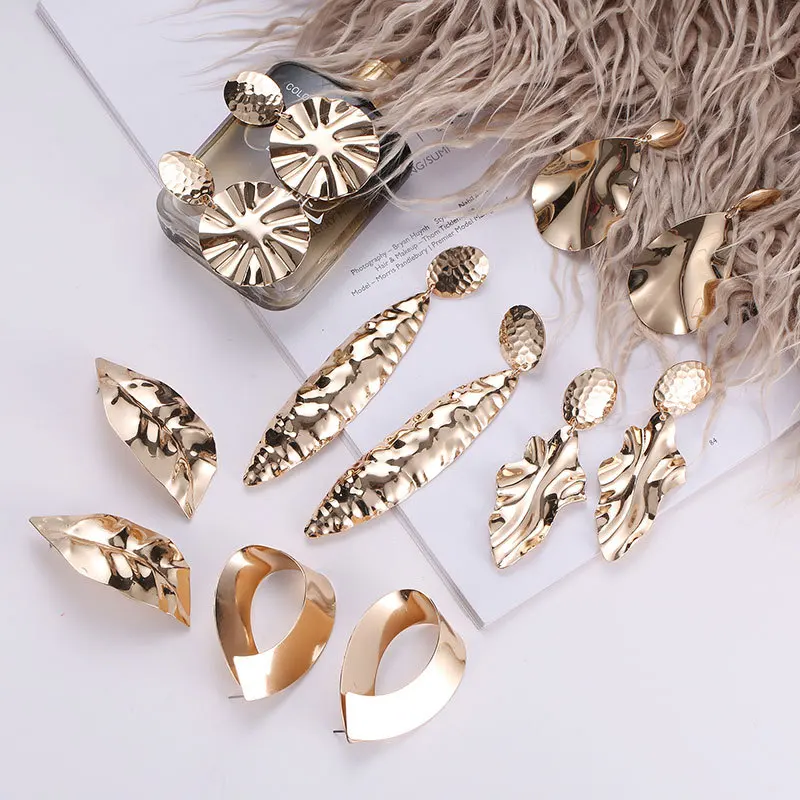 Large Earrings Exaggerated For Women Brincos Earing Geometric Brinco Personality Earring Irregular Mirror Jewelry Gift | Украшения и