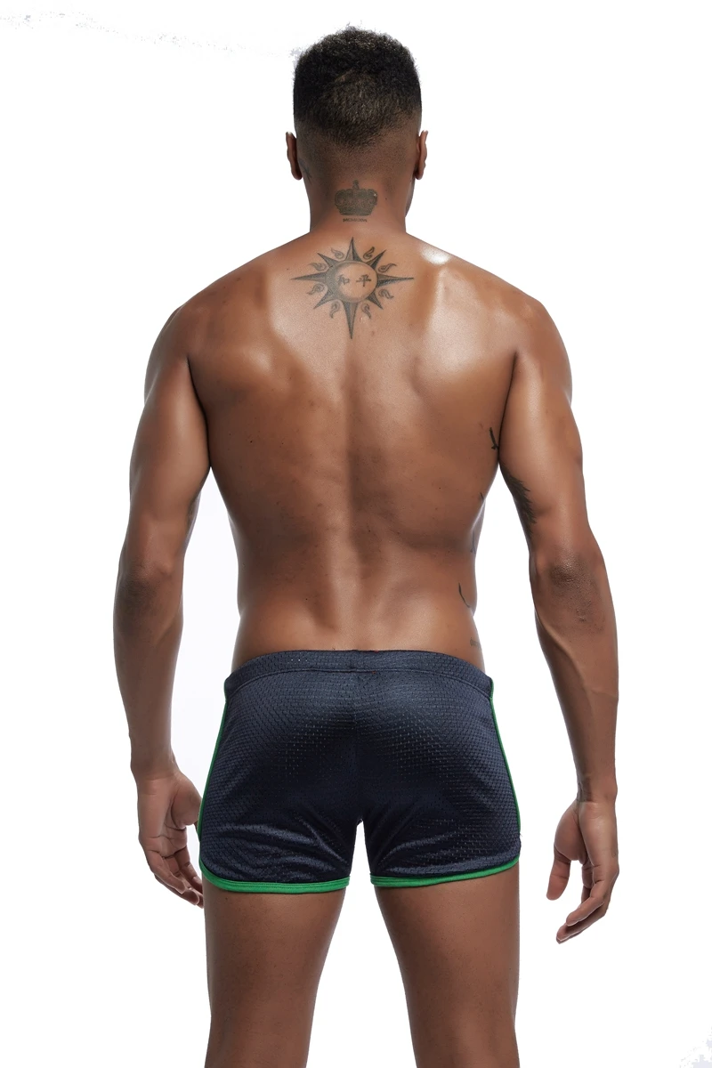 JOCKMAIL сетчатые дышащие быстросохнущие сексуальные мужские пляжные шорты спортивная одежда шорты для геев фитнес тренировки размера плюс M-3XL