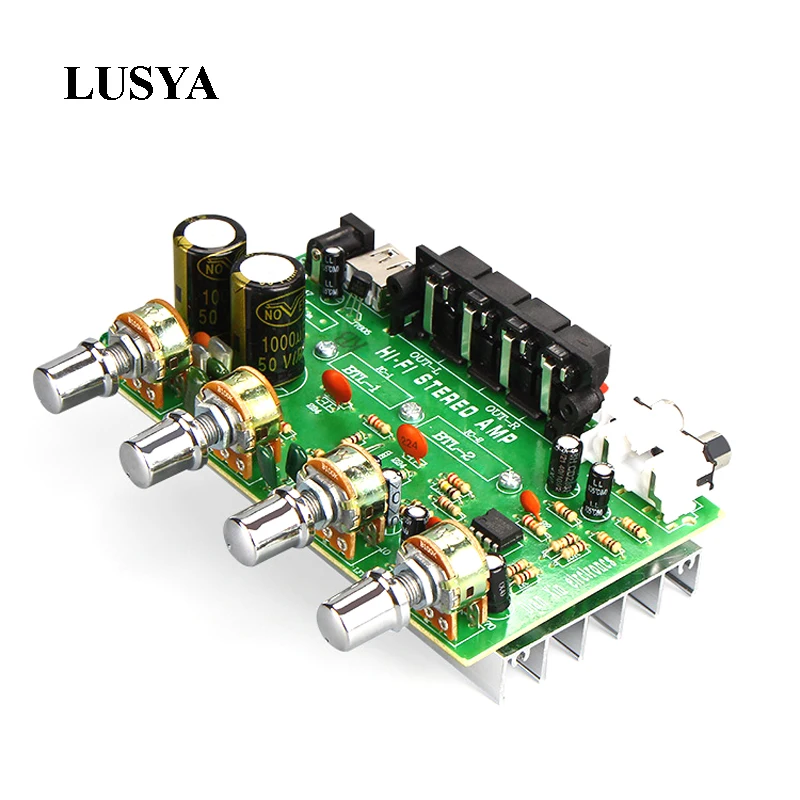 Lusya TDA7056 цифровой аудио усилитель доска 25 Вт* 2 двухканальный USB зарядка для автомобиля или дома усилитель DC12V T0341