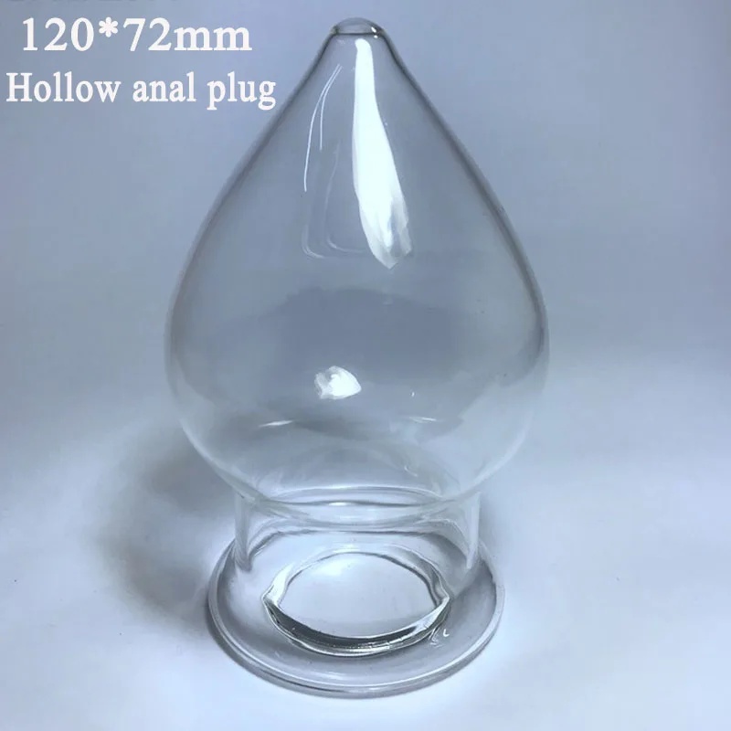 120*72mm big butt plug transparent glass hollow anal sex toys for woman dilator expander buttplug g spot stimulator | Красота и