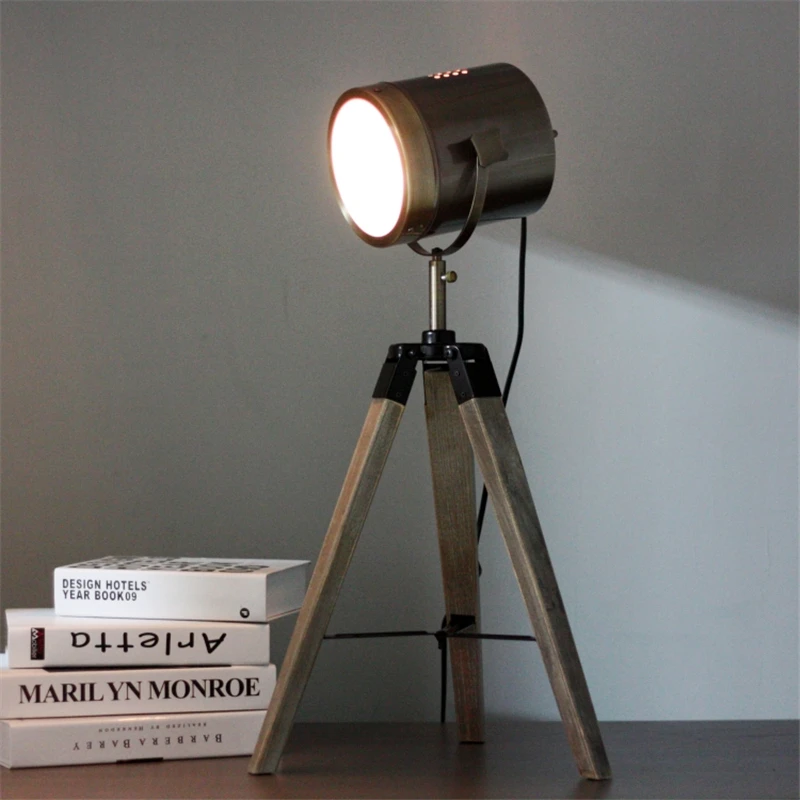 BDBQBL скандинавский деревянный треножник настольные лампы винтажный Настольный