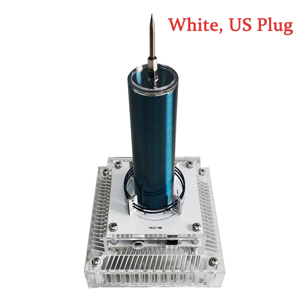 White US Plug Многофункциональный DIY Инструменты Электроника Аудио Музыка Тесла катушка модуль плазменный динамик беспроводная передача звук акриловый чехол 220 В - Цвет: White US Plug