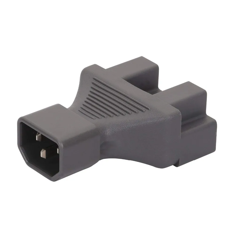 

IEC 320 C14 to 2 x 5-15R Y Split AC Adapter, IEC 3Pole Male to 2x USA 3Pole Female AC Power Adapter