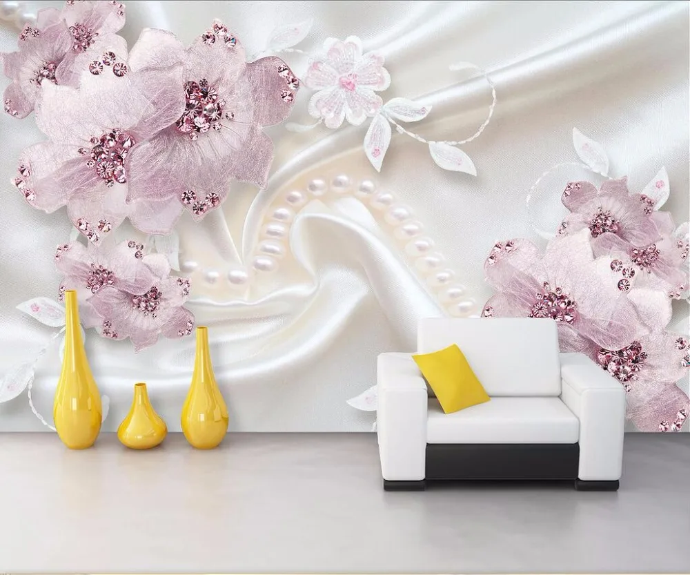 Beibehang papel де parede пользовательские фото обои Большая фреска 3d Роскошные цветы 3d ювелирные изделия ТВ фон стены 3d обои