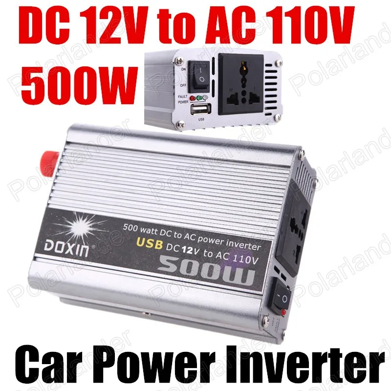 

500 Вт автомобильный инвертор с USB DC12V к AC 110 В Авто преобразователь напряжения трансформатор модифицированная Синусоидальная волна