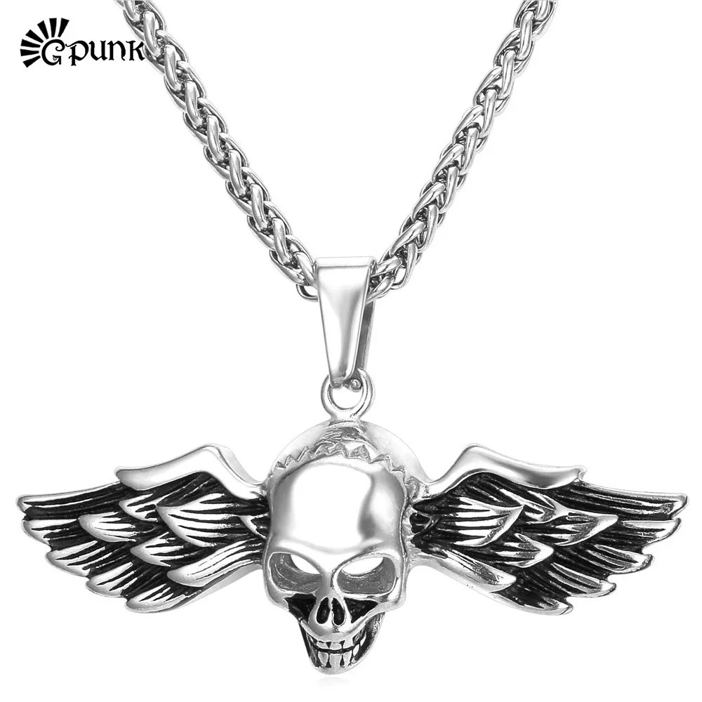 Мужское ожерелье с черепом и скелетом в стиле панк | Украшения аксессуары