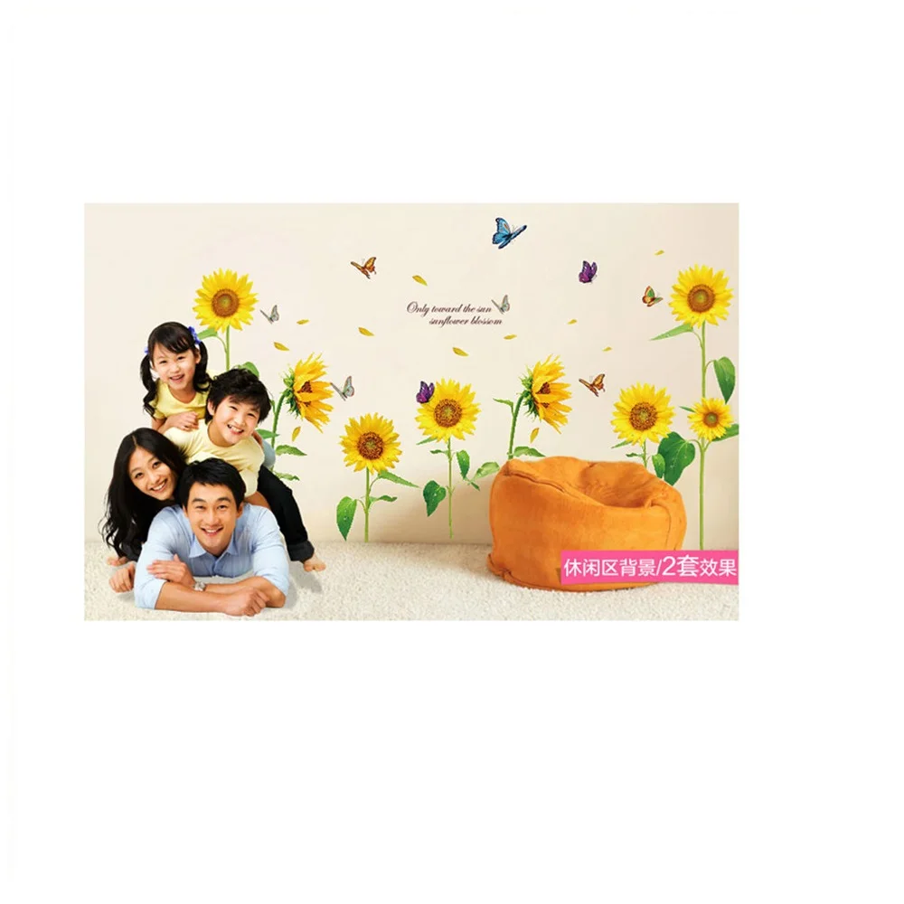 Сельский стиль Подсолнух стикер на стену для телевизора фон гостиной