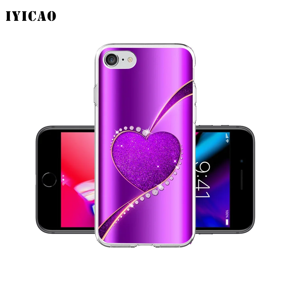 Мягкий силиконовый чехол IYICAO для iPhone X XR XS MAX 6 6s 7 8 Plus 5 SE из ТПУ со стразами и