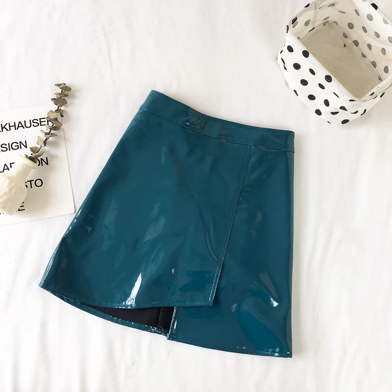 Женская юбка из искусственной кожи Cakucool блестящая облегающая мини