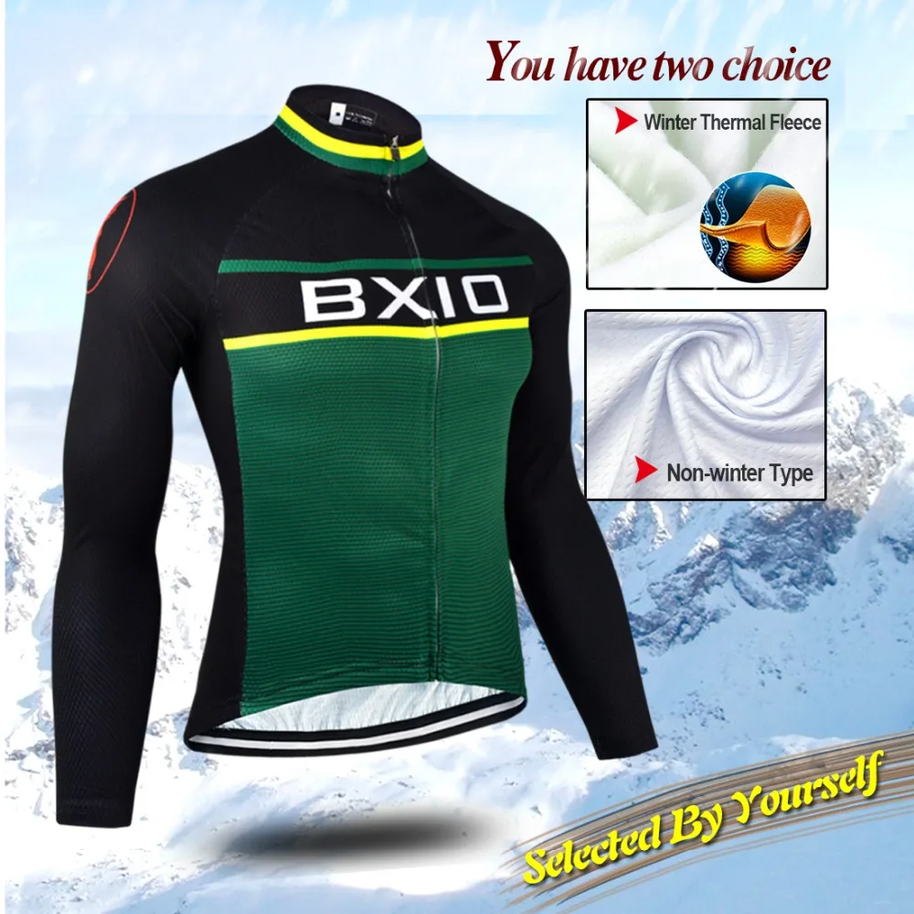 BXIO Men Pro Cycling Jacket Bike Winter Fleece Jackets Windproof Clothes MTB Ciclismo Maillot Fit BX-0109HG092-J | Спорт и