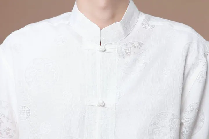 Высокое качество короткий рукав Мужская китайская Туника Одежда китайский