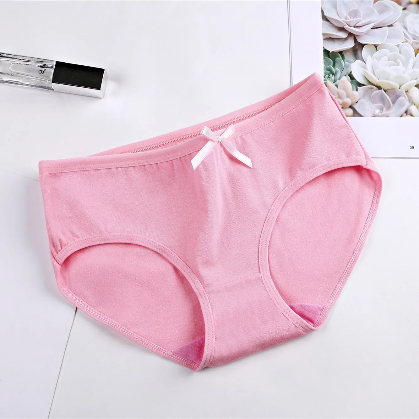 pink Трусы для женщин, хлопковое женское нижнее белье, трусы для девочек, одноцветные женские трусы, женское сексуальное нижнее белье, женские трусики - Цвет: pink