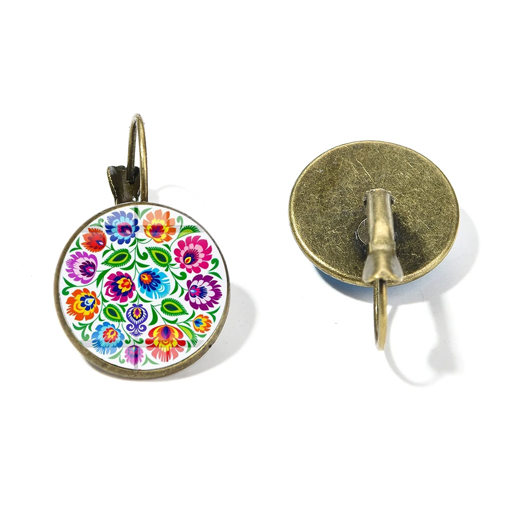 SONGDA Boho польский народный Узор Серьги Геометрические арт Стекло Gem Длинные Висячие серьги для Для женщин Мода ювелирные изделия оптом Brincos