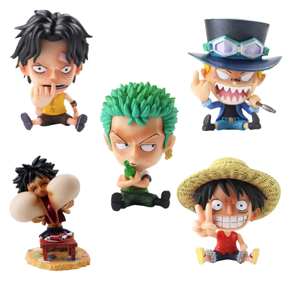 9-13 см 5 стильных моделей кукол Luffy Ace Sabo Zoro Q Version | Игрушки и хобби