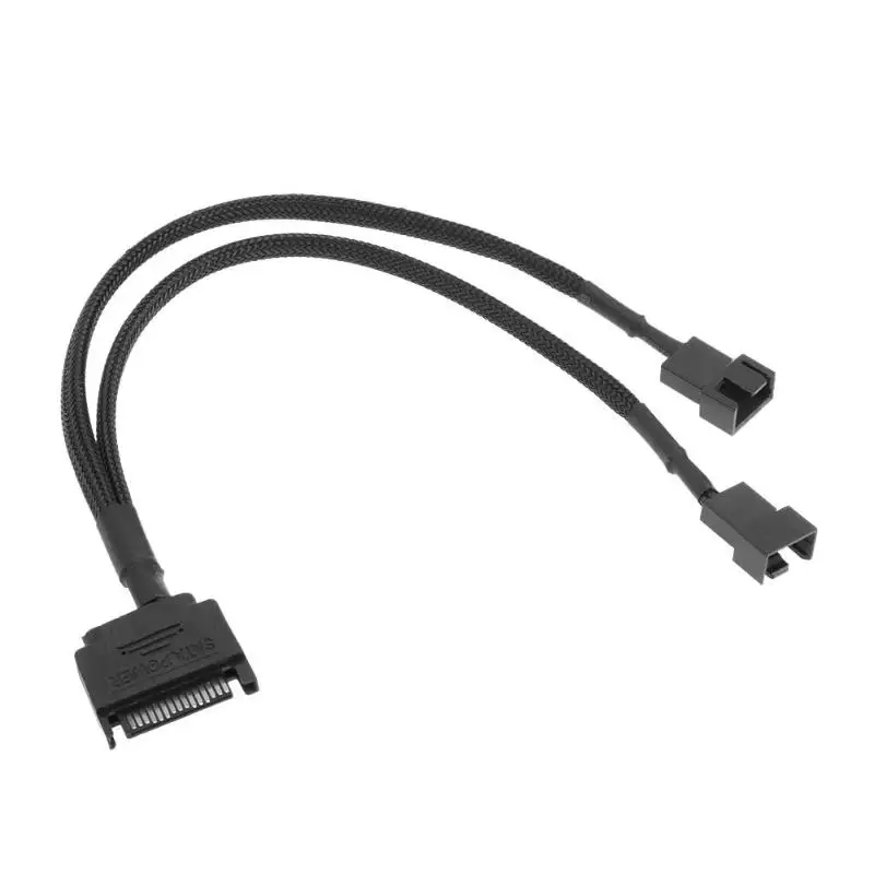 Удлинитель питания для вентилятора Alloyseed с разъемами SATA кабель 15pin на 2 Way 3pin 4pin