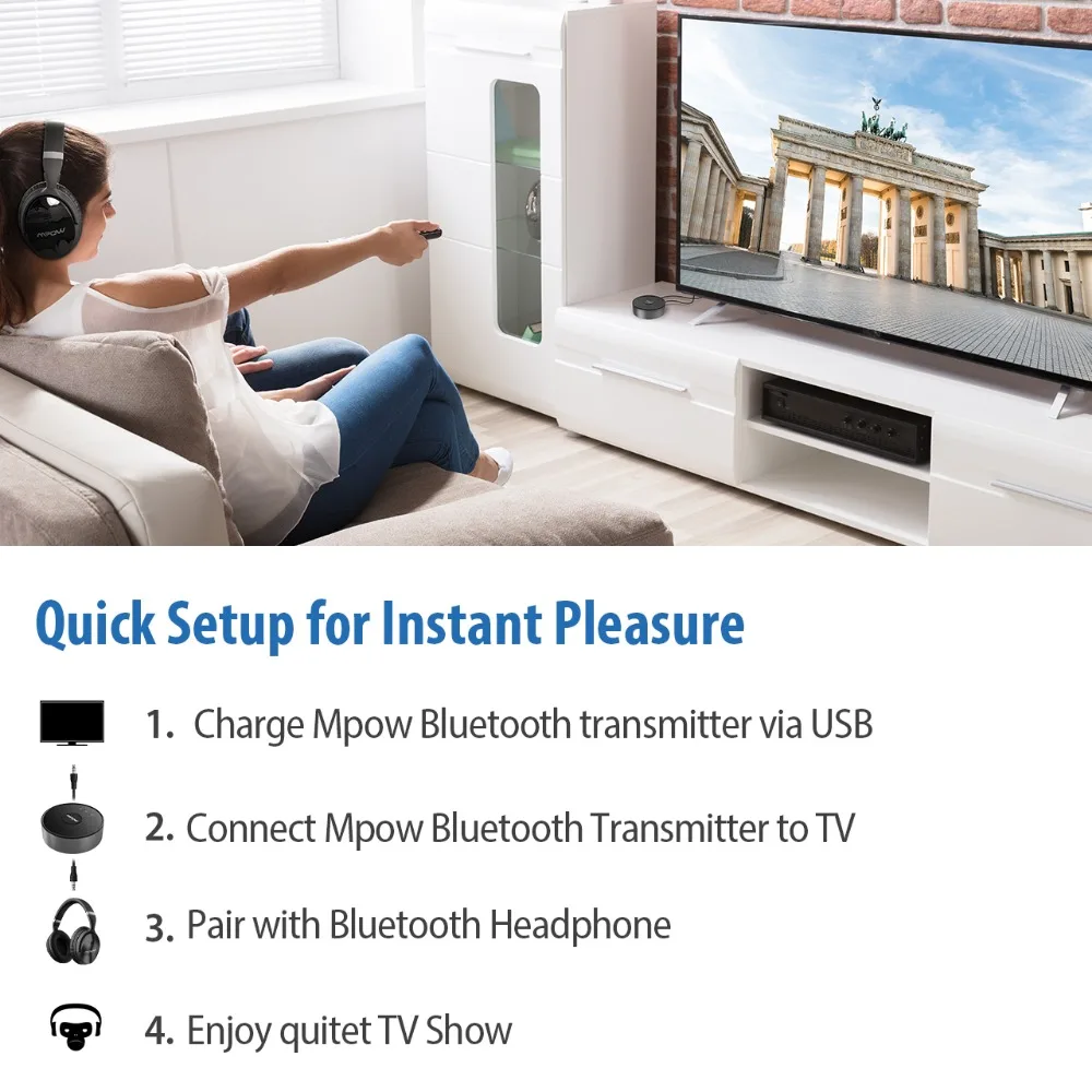 Mpow BH261 Aptx HD Aptx-LL Bluetooth 5 0 беспроводной передатчик аудио AUX адаптер 15 м/50 футов