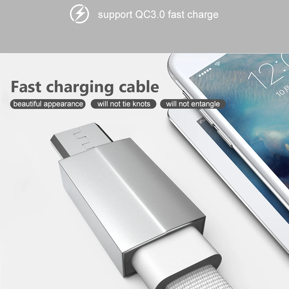 Плоский кабель USB type-C кабель 0,25 m-3 m кабель для синхронизации данных для samsung Xiaomi Быстрая Зарядка Кабели для мобильных телефонов