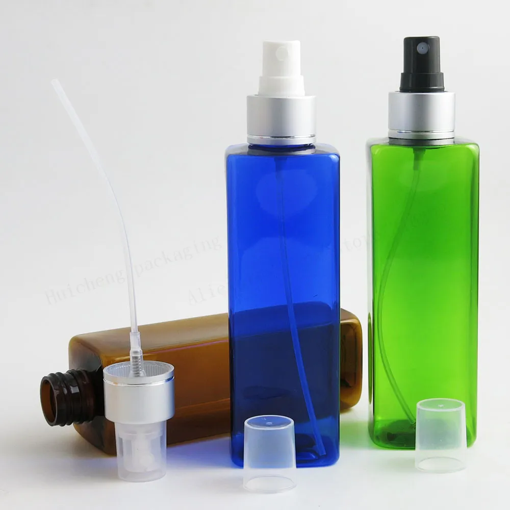 20 x 240ml Large PET Sprayer Perfume Bottles Amber Blue Green Clear Plastic Refillable Cosmetic Atomizer Container | Красота и