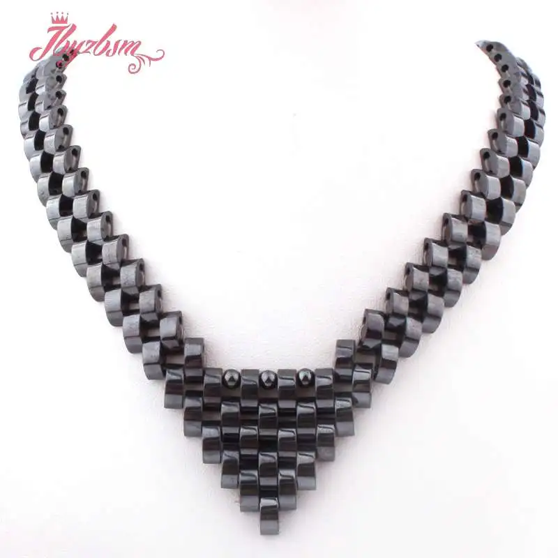 Бусины из гематита с натуральным камнем черный прямоугольный (без магнита)