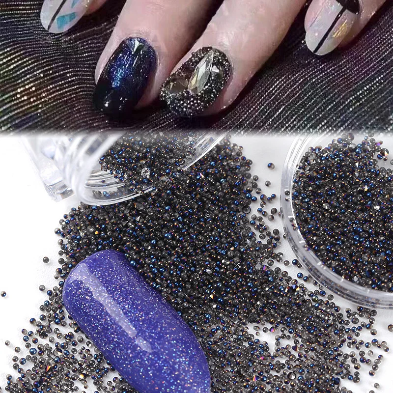1Box 3D Glitter Nail Art Decorations Crystal Sand Gravel Design Manicure Gel Rhinestones Studs Strass Accessory PJ644 PJ646|strass accessories|nail