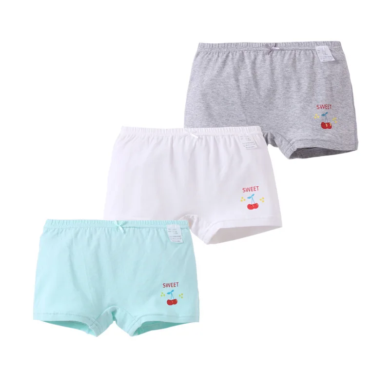 3 шт./партия класс детские трусы из чистого хлопка боксеры для девочек дети