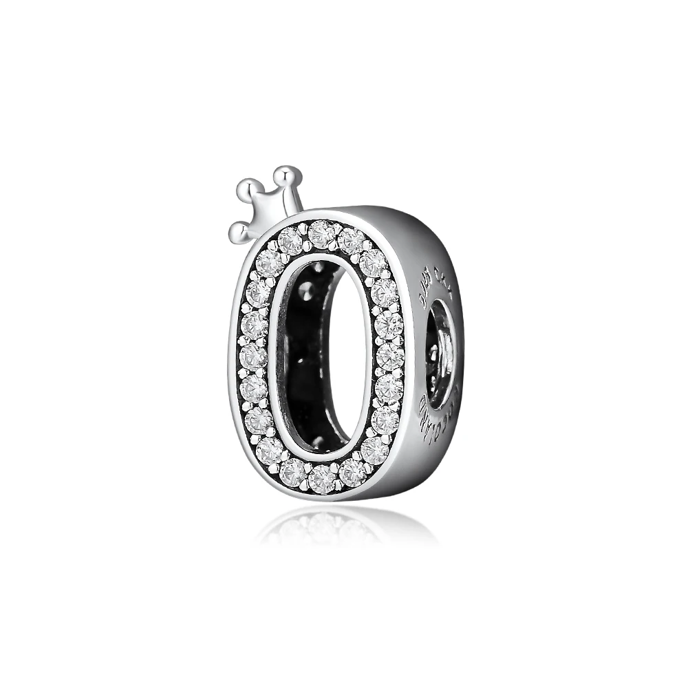 CKK подходят для браслетов Pandora Браслеты сверкающие номер круглая корона шарма 925
