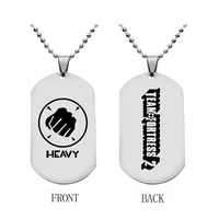team fortress 2 necklace fist heavy dog tag pendant beads chain collares necklaces charm bijoux gifts game jewelry