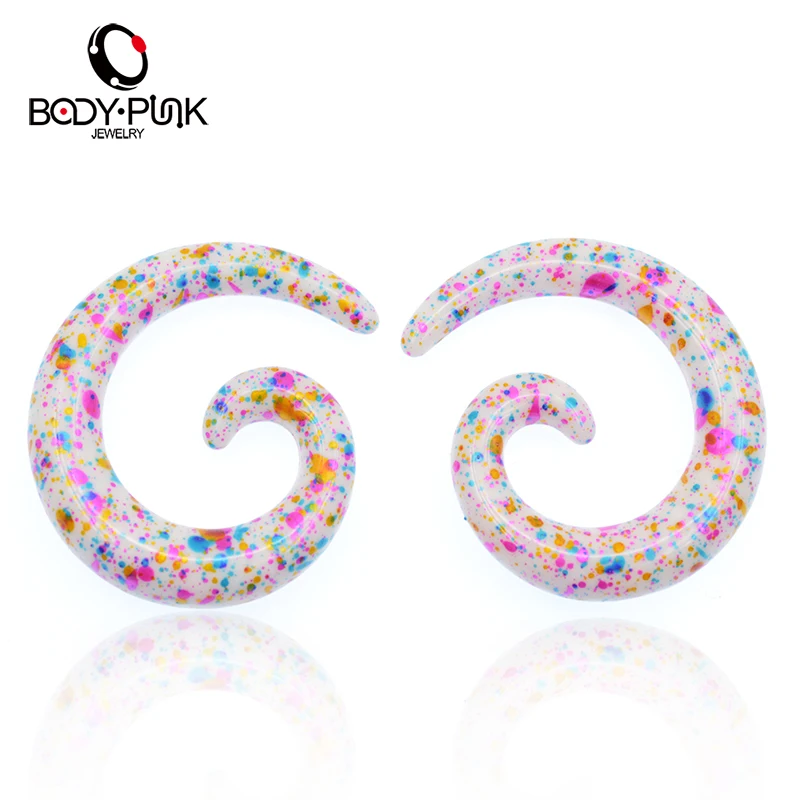 Спиральные растяжки для пирсинга тела в стиле панк Растяжитель ушей из белого