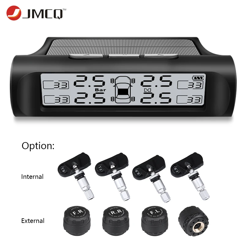 JMCQ автомобильный TPMS система мониторинга давления в шинах с солнечной зарядкой