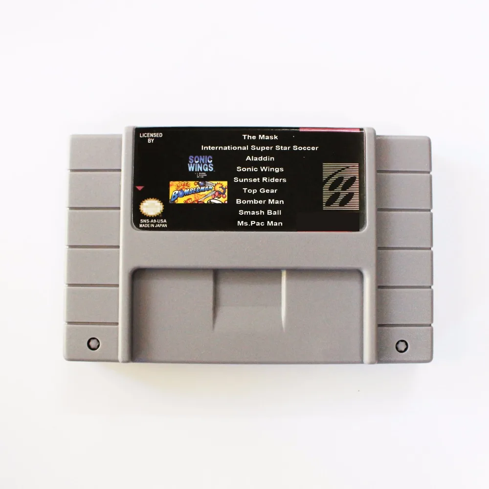 Высокое качество 16 бит 9 в 1 NTSC большой серый карточная игра для США Версия игры игрок