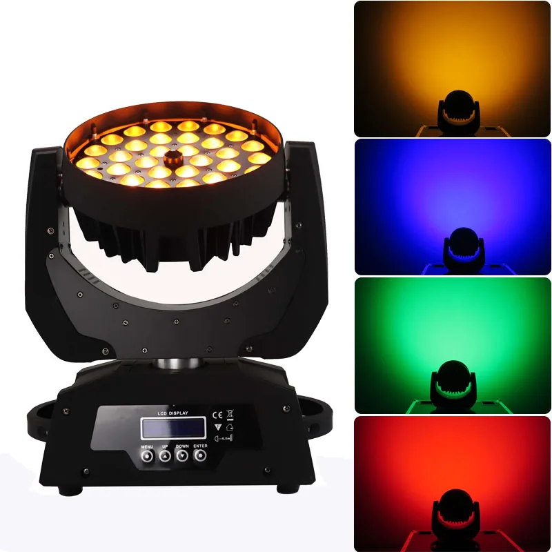 36*18 Вт rgbwa + uv 6в1 красочные светодиодные моющиеся zoom движущиеся фары для ночного