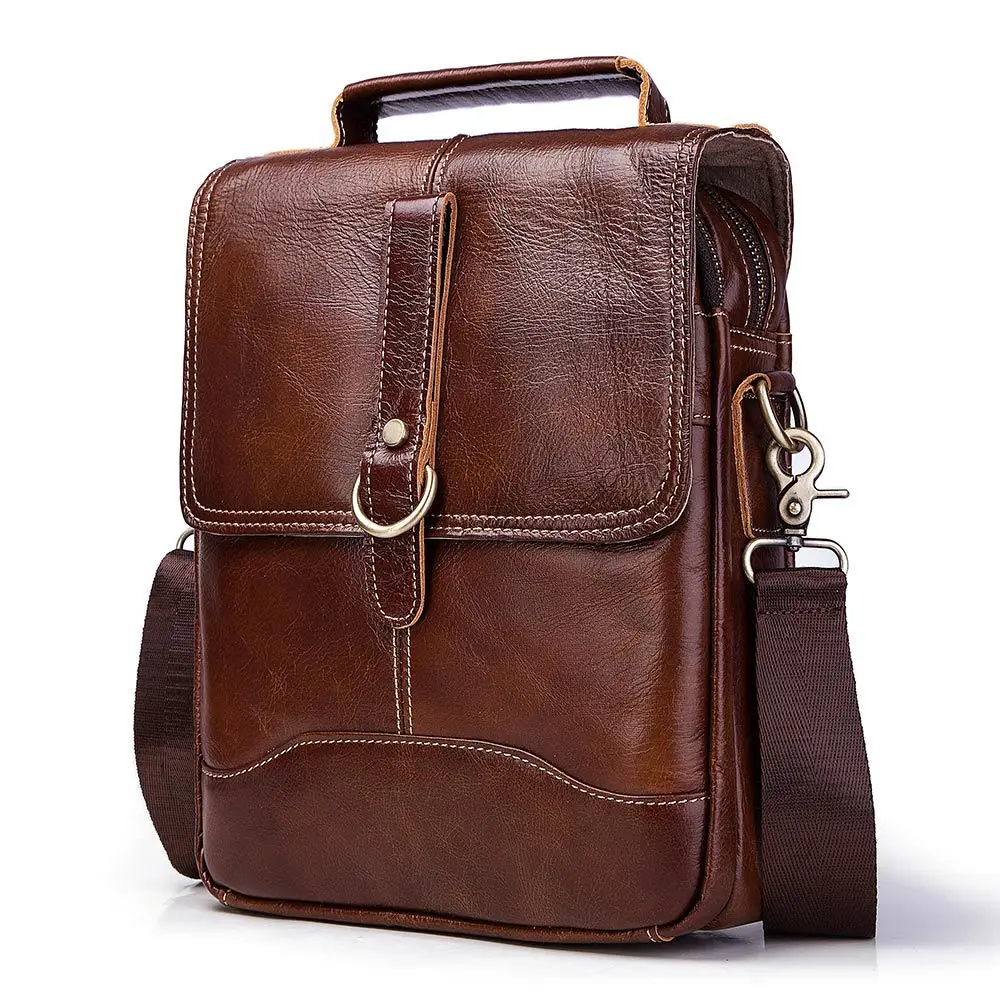Deep Brown Handbags Мужские сумки из натуральной кожи повседневные мужские сумки через плечо коричневые сумки-мессенджеры для мужчин saoche homme Прямая поставка - Цвет: Deep Brown Handbags