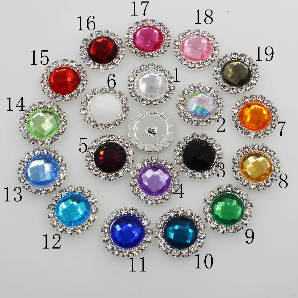 Круглые пуговицы 18 мм с прозрачными кристаллами 10 шт.|wedding button|button diybuttons buttons |