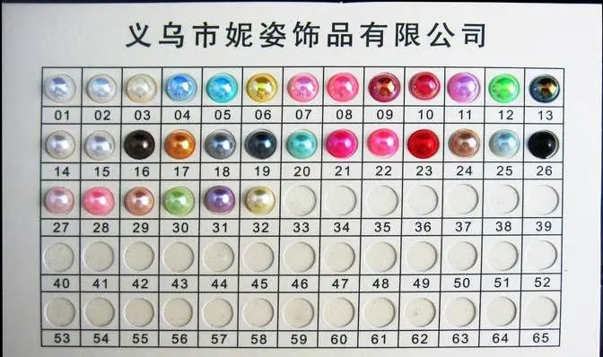

Pearls Real Color Card 1pc Size 14X8CM Many Colors To Choose Imitation Half Pearls Round Shape Flatback High Luster