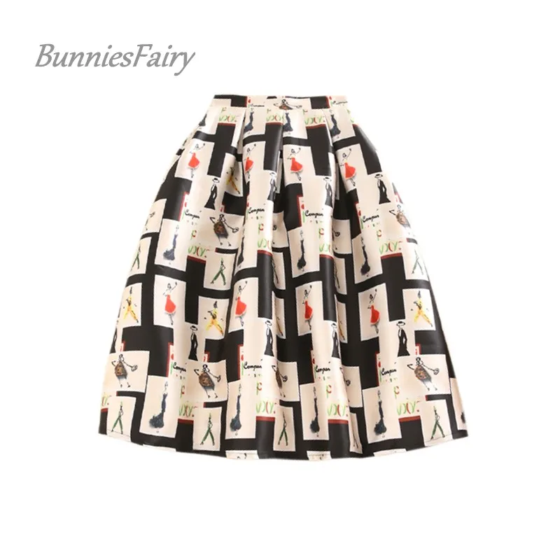 Бренд BunniesFairy 2019 летняя женская винтажная разноцветная абстрактная юбка в