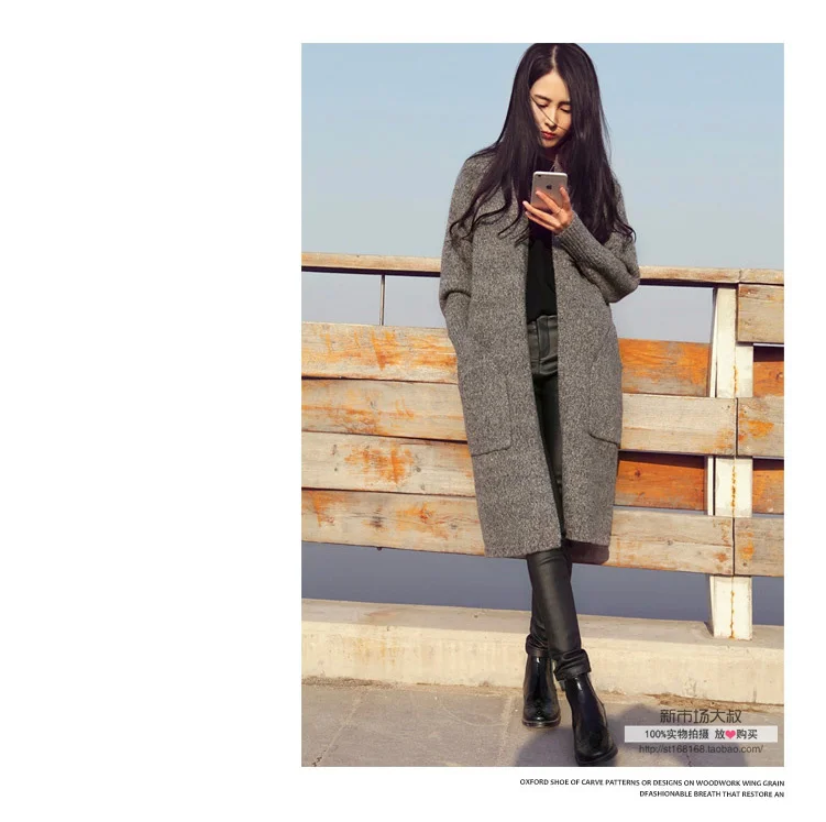 OL осенне-зимнее пальто в европейском и американском стиле длинное Свободное