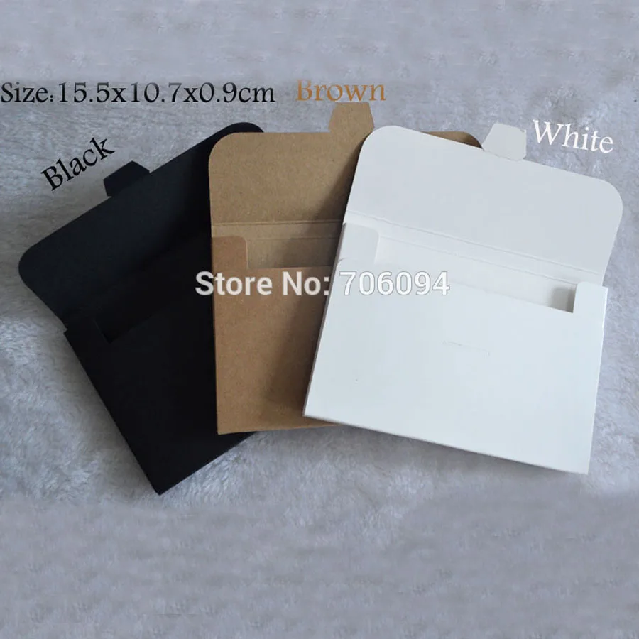 15.5*10.7*0.9CM,100PCS, Postcards kraft paper box 3color kraft handmade party gift boxes,custom logo kraft paper box