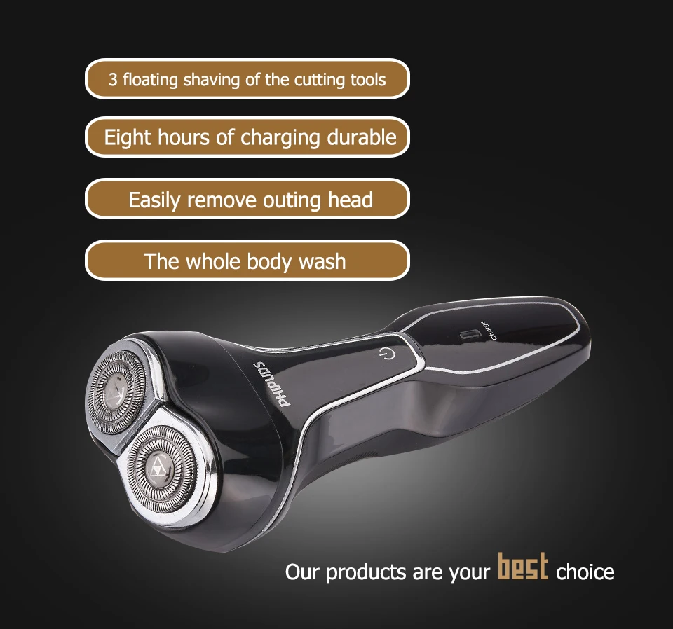 Электробритва JINDING черная перезаряжаемая с USB для путешествий дома автомобиля