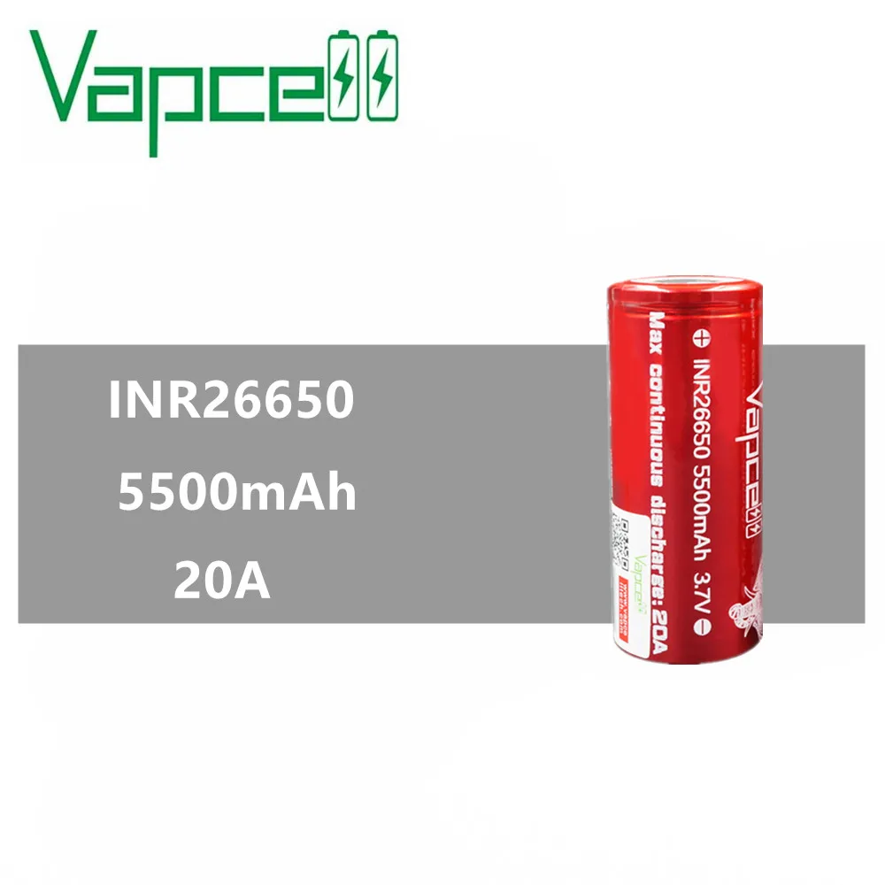 1 шт. Vapcell INR 26650 5500 мАч 20A литий-ионная батарея 3,7 в аккумуляторная vape батарея для дыма IMR E-CIG батарея vs keeppower