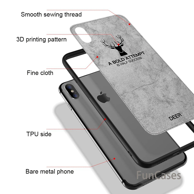 Роскошные тканевые чехлы для телефонов с рождественским оленем iphone 7 8 6 6s Plus