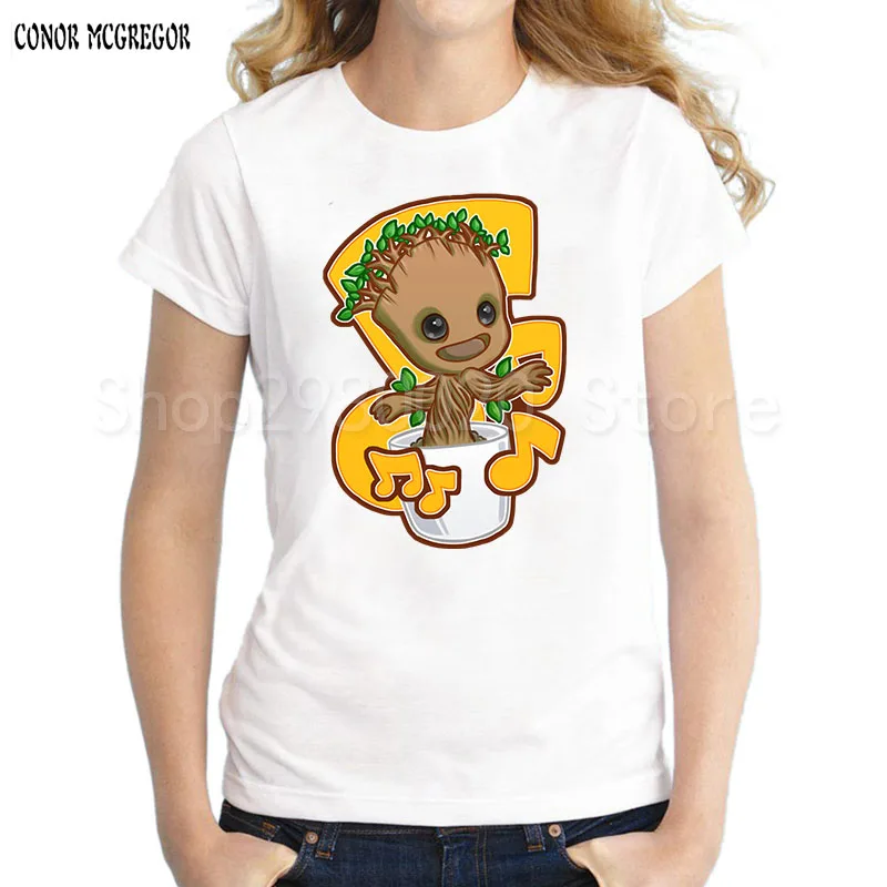 Newest Guardians of the Galaxy 2 Women t-shirt Anime baby pop groot Summer funny I AM GROOT T Shirt Female Cool Tops | Женская одежда