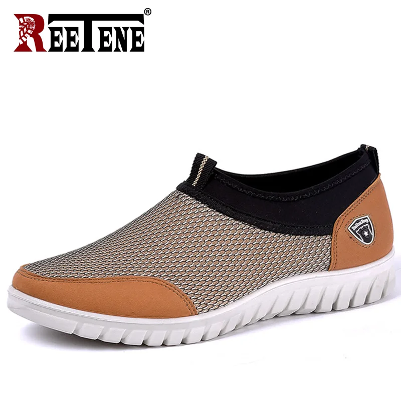 

REETENE 2019 Summer Mesh Shoe Sneakers For Men Shoes Breathable Men Casual Shoes Slip-On Male Shoes Loafers Casual Walking 38-48