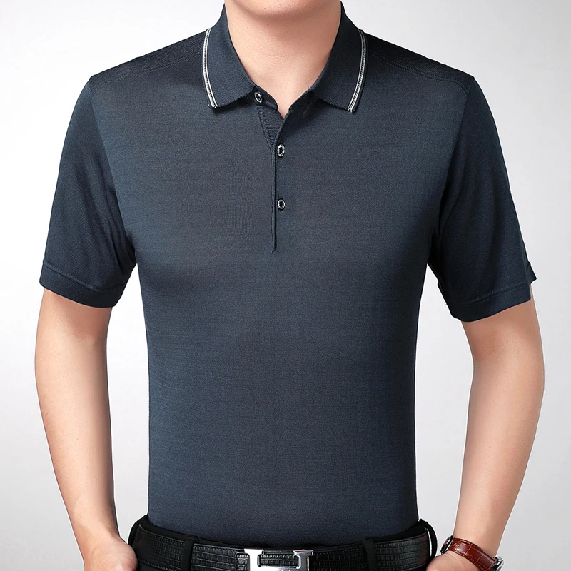 Мужская футболка поло Однотонная с коротким рукавом для бодибилдинга 8760|Поло| |