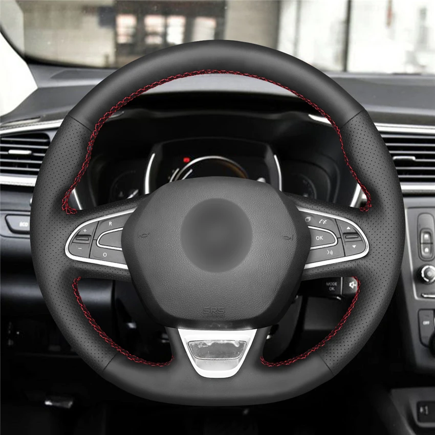 MEWANT черная крышка рулевого колеса из искусственной кожи для Renault Kadjar- Koleos- Megane