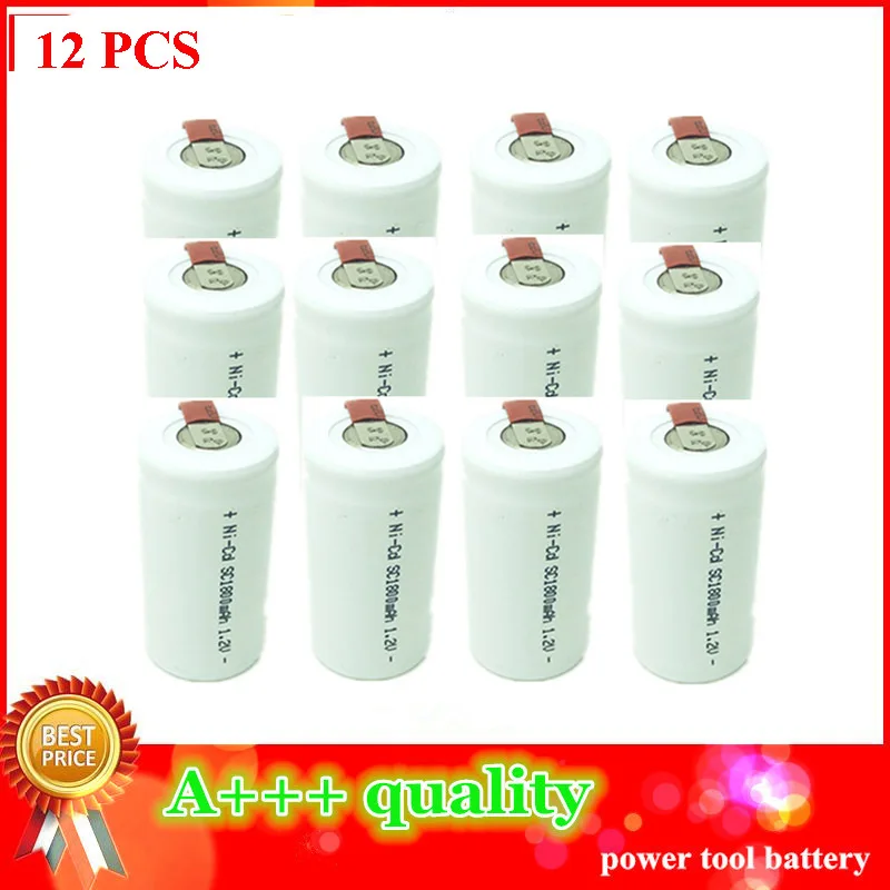 NI CD 1 2 V SC1800mAh аккумуляторная батарея Subc Batteria аккумулятор SC 12 штук в
