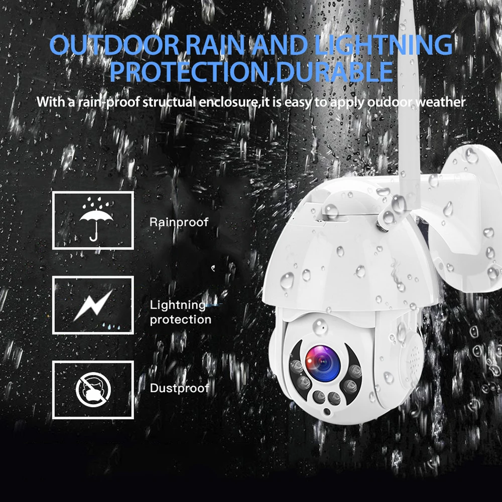 Беспроводная ip камера Wi Fi HD 1080P 2 МП домашняя видеонаблюдения IP66 PTZ Onvif IP