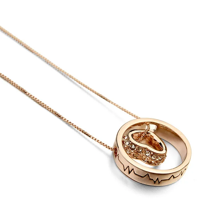 Новинка 2020 оригинальная цепочка с подвеской в виде кольца и сердца от