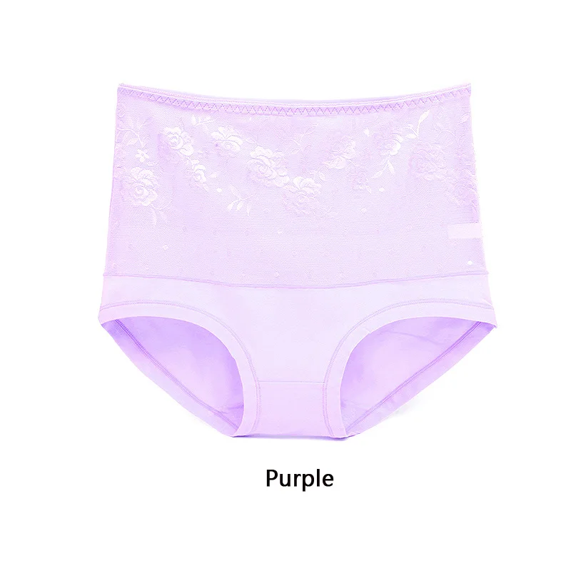 1674 Purple LANGSHA, женские трусики с высокой талией, трусы для похудения, Корректирующее белье, сексуальное кружевное нижнее белье для девочек, боди, пикантные женские трусики, 2XL - Цвет: 1674 Purple