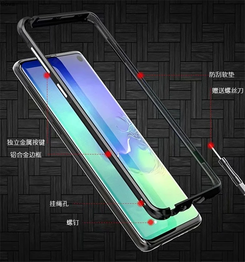Роскошный Ультратонкий алюминиевый чехол-бампер Luphie для Samsung Galaxy S10 &amp S10e + Plus 2