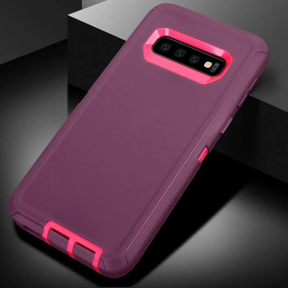 Темно-красный Для samsung Galaxy S9 S9 plus S8 S7 edge гибридный защитный противоударный Прочный чехол для телефона PC и TPU комбинированный чехол для S10 S10 lite coque - Цвет: Темно-красный